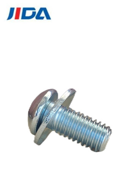 M8×18mm গ্রেড 8.8 হেক্সাগন সকেট ফ্ল্যাট রাউন্ড প্যান হেড কম্বিনেশন স্ক্রু ওয়াশার সহ